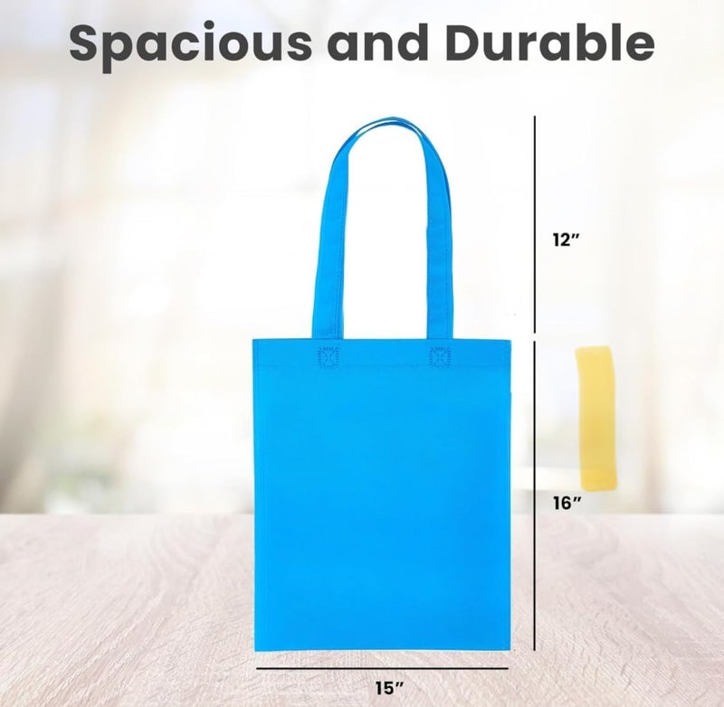 Sea View Treasures 50 Bulk Tote Bag Mega Pack - 15â€ x 16â€ Large Reusable Grocery Shopping Bags - Great for Gift, Goody, Convention, or Trade Show Bags (Multi Color Assortment) - Image 2